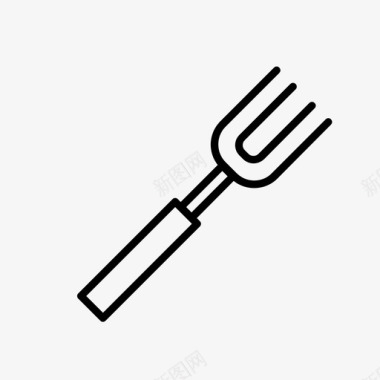 叉子烧烤烹饪图标图标