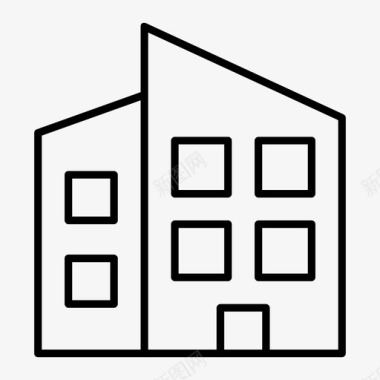 建筑物公寓楼公寓图标图标