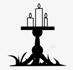 边桌装饰草蜡烛装饰自然图标高清图片