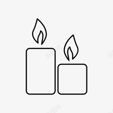 蜡烛燃烧的蜡烛灯图标图标
