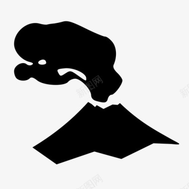 烟云火山灰喷发熔岩图标图标