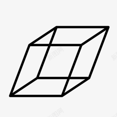 平行六面体三维三维形状图标图标