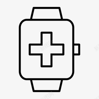 智能手表健康交叉紧急情况图标图标