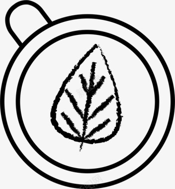咖啡杯秋季拿铁艺术图标图标