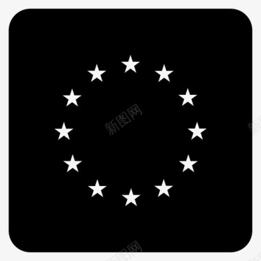 欧盟旗帜世界圆形方形旗雕文图标图标