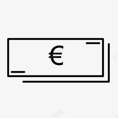欧元纸币现金货币图标图标