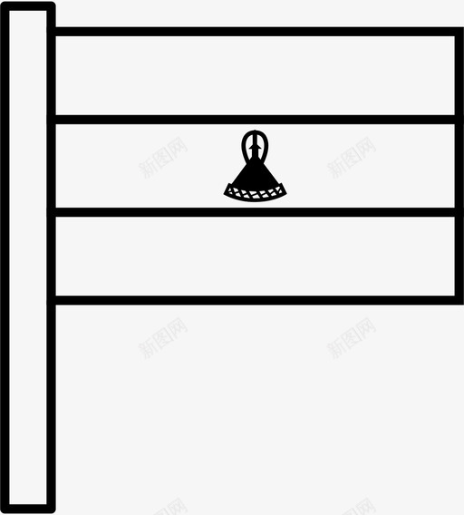莱索托非洲国家图标svg_新图网 https://ixintu.com 世界国旗轮廓 国家 旗帜 莱索托 非洲