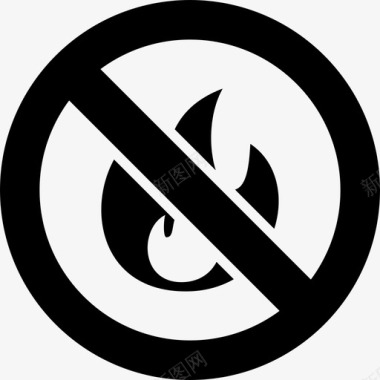 无火燃烧禁止图标图标
