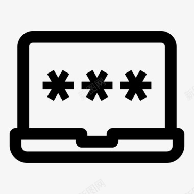 笔记本电脑密码访问锁定阻止图标图标