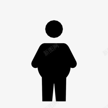 肥胖男人饮食肥胖图标图标