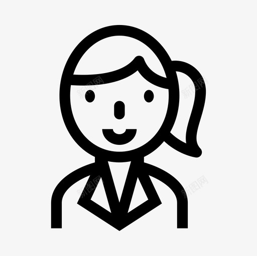 商业女性头像市场营销图标svg_新图网 https://ixintu.com 办公室女性 商业女性 头像 市场营销 秘书 职业轮廓图标集