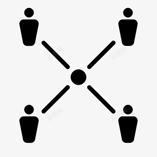 中心触点网络源图标svg_新图网 https://ixintu.com 中心触点 公共 源 网络 连接