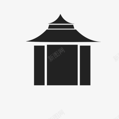 寺庙建筑大门图标图标