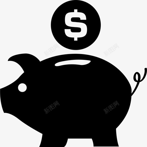 存钱银行猪图标svg_新图网 https://ixintu.com 存钱 小猪 常见的图标 猪 银行