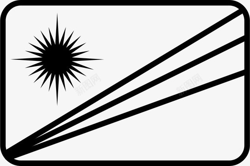 马绍尔群岛国家国旗图标图标
