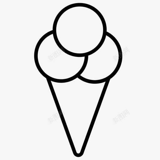 冰淇淋蛋卷夏天图标svg_新图网 https://ixintu.com 冰淇淋 夏天 蛋卷 请客