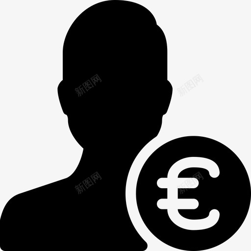 欧元现金货币图标svg_新图网 https://ixintu.com 付款 欧元 现金 用户操作实心图标 货币