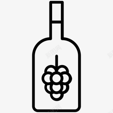 一瓶葡萄酒葡萄坛子图标图标
