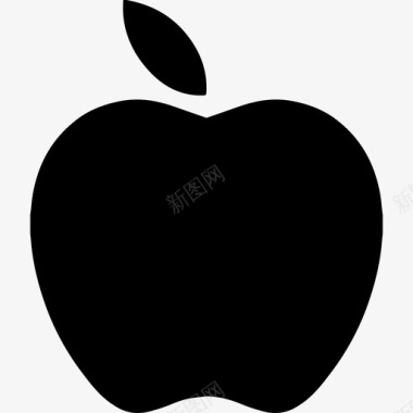 苹果黑色水果形状食物超图标图标