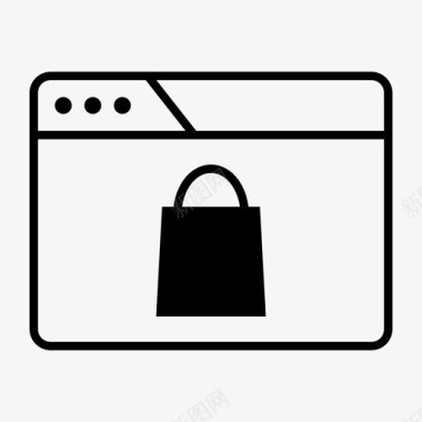 浏览器购物袋电子商务网上商店图标图标
