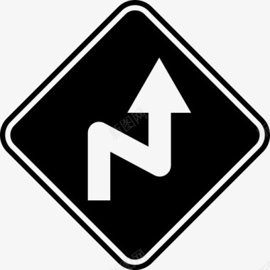 曲折道路箭头标志图标图标
