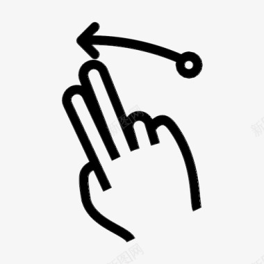 两个手指向右滑动手指手图标图标