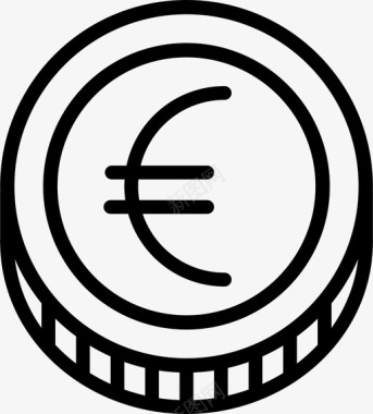 欧元硬币电子商务货币图标图标