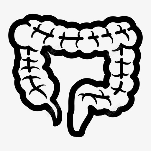 大肠肠结肠图标svg_新图网 https://ixintu.com 内脏 大肠 消化 结肠 肠 药物保健