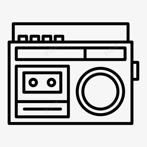 boombox80年代音乐图标svg_新图网 https://ixintu.com 80年代 boombox 很棒的80年代 收音机 立体声 音乐