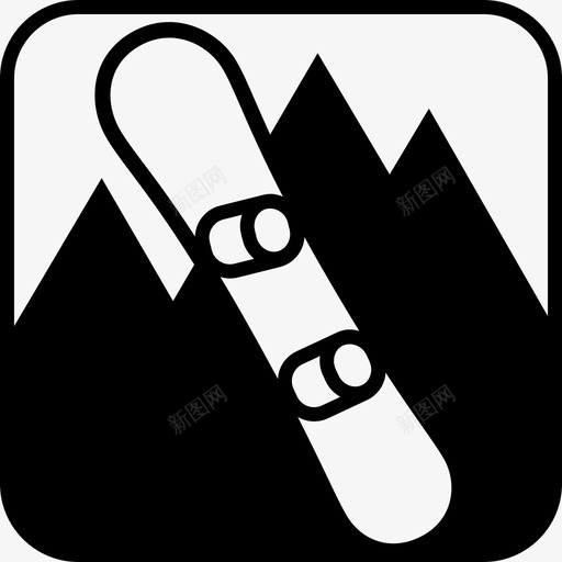 滑雪板滑板运动图标svg_新图网 https://ixintu.com 滑板运动 滑雪板