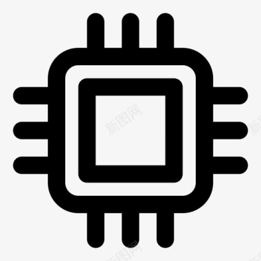 微芯片脑计算机图标图标