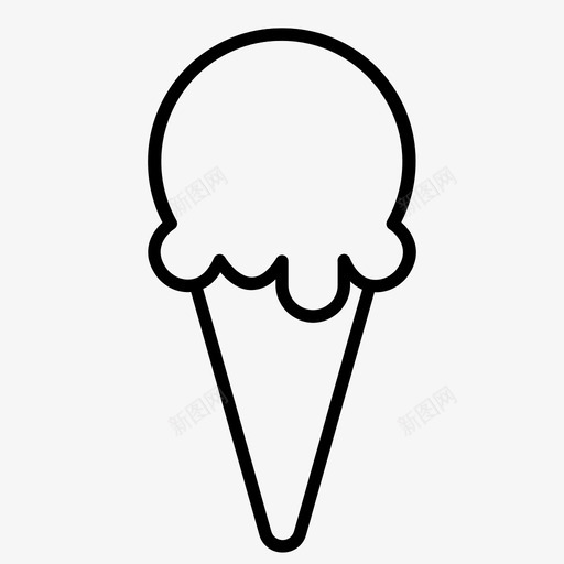 冰淇淋筒冰淇淋融化图标svg_新图网 https://ixintu.com 一勺 冰淇淋 冰淇淋筒 夏天 融化 请客