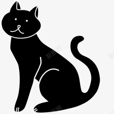 坐着的猫动物友好的图标图标