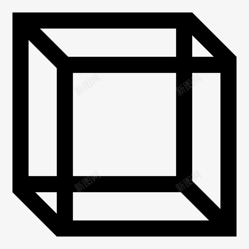 立方体三维长方体图标svg_新图网 https://ixintu.com 三维 尺寸 正方形 立方体 线 长方体