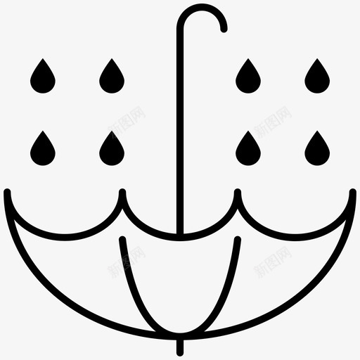 雨水收集保存储存图标svg_新图网 https://ixintu.com 保存 储存 浪费 雨伞 雨水收集