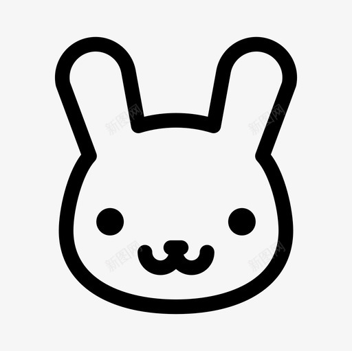 兔子动物兔子脸图标svg_新图网 https://ixintu.com 兔子 兔子脸 动物 动物轮廓图标集 宠物