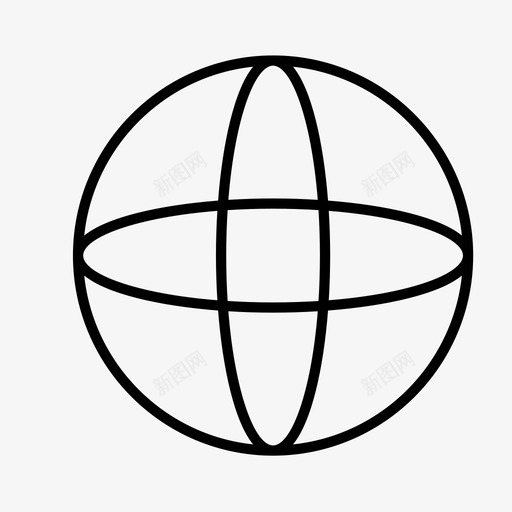 球体三维三维形状图标svg_新图网 https://ixintu.com 三维 三维图形 三维形状 几何图形 实体图形 球体