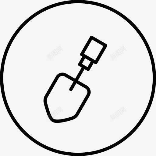 铲建造手图标svg_新图网 https://ixintu.com 工具 工具和设备圆线 建造 手 铲