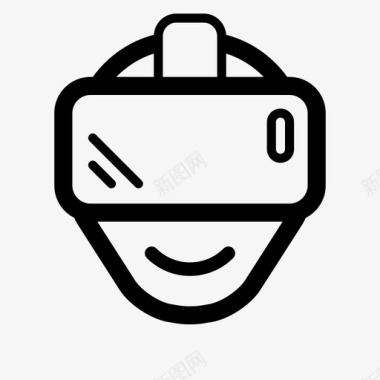 虚拟现实谷歌齿轮头部图标图标