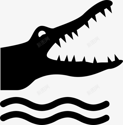 鳄鱼警告标志鳄鱼当心图标svg_新图网 https://ixintu.com 当心 水 游泳池标志 鳄鱼 鳄鱼警告标志