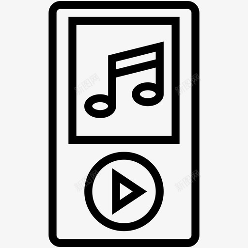 音乐设备ipodmp4播放器图标svg_新图网 https://ixintu.com ipod mp4播放器 多媒体线路图标c 随身听 音乐播放器 音乐设备