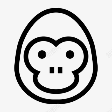 大猩猩猴子狩猎图标图标