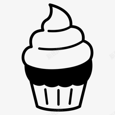 糖霜巧克力蛋糕糖霜纸杯蛋糕图标图标