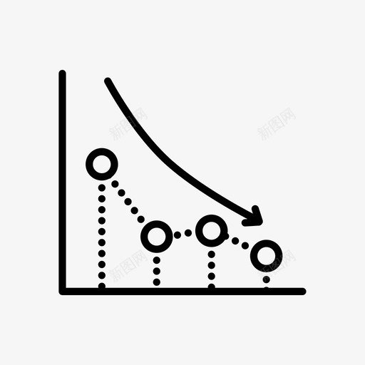 折线图减少向下图标svg_新图网 https://ixintu.com 减少 向下 图形显示 折线图 降低