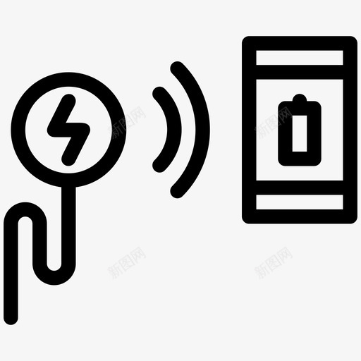 无线充电电池能量图标svg_新图网 https://ixintu.com 无线充电 无线充电器 电子产品 电池 能量