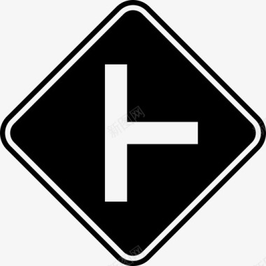 t形交叉口道路标志图标图标
