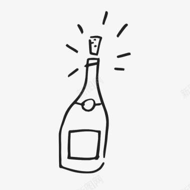 香槟庆祝软木塞图标图标
