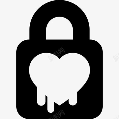 带心脏标志的锁安全安全系统图标图标