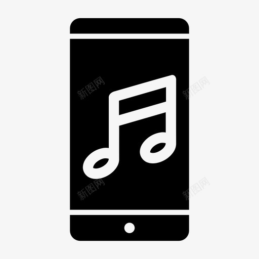 音乐笔记智能手机安卓移动通知图标svg_新图网 https://ixintu.com 安卓 屏幕通知 手机 智能手机界面 移动通知 音乐笔记智能手机