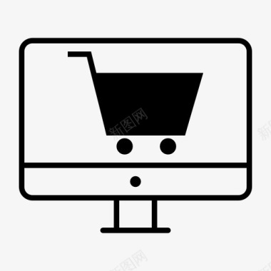 监控购物车电子商务在线商店图标图标